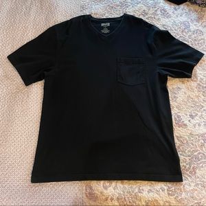 Duluth Trading long tail v neck shirt black LARGE